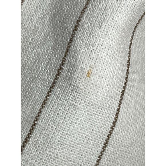 J Crew Striped Linen Blend Vest Womens 10 Ivory Camel Tailored Button V Neck - Picture 4 of 7